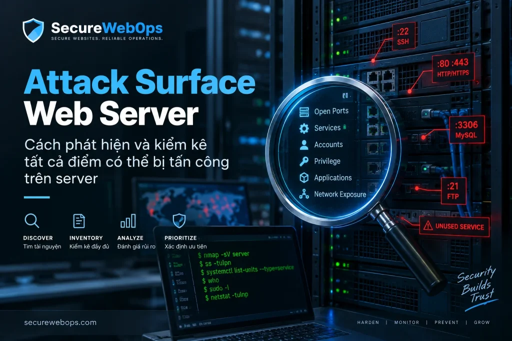 Attack Surface Web Server - kiểm kê port, service, account và exposure