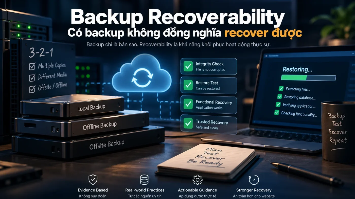 Backup recoverability evidence from backup to restore and trusted state