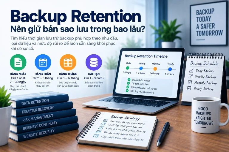 Backup Retention theo các lớp daily, weekly, monthly và long-term