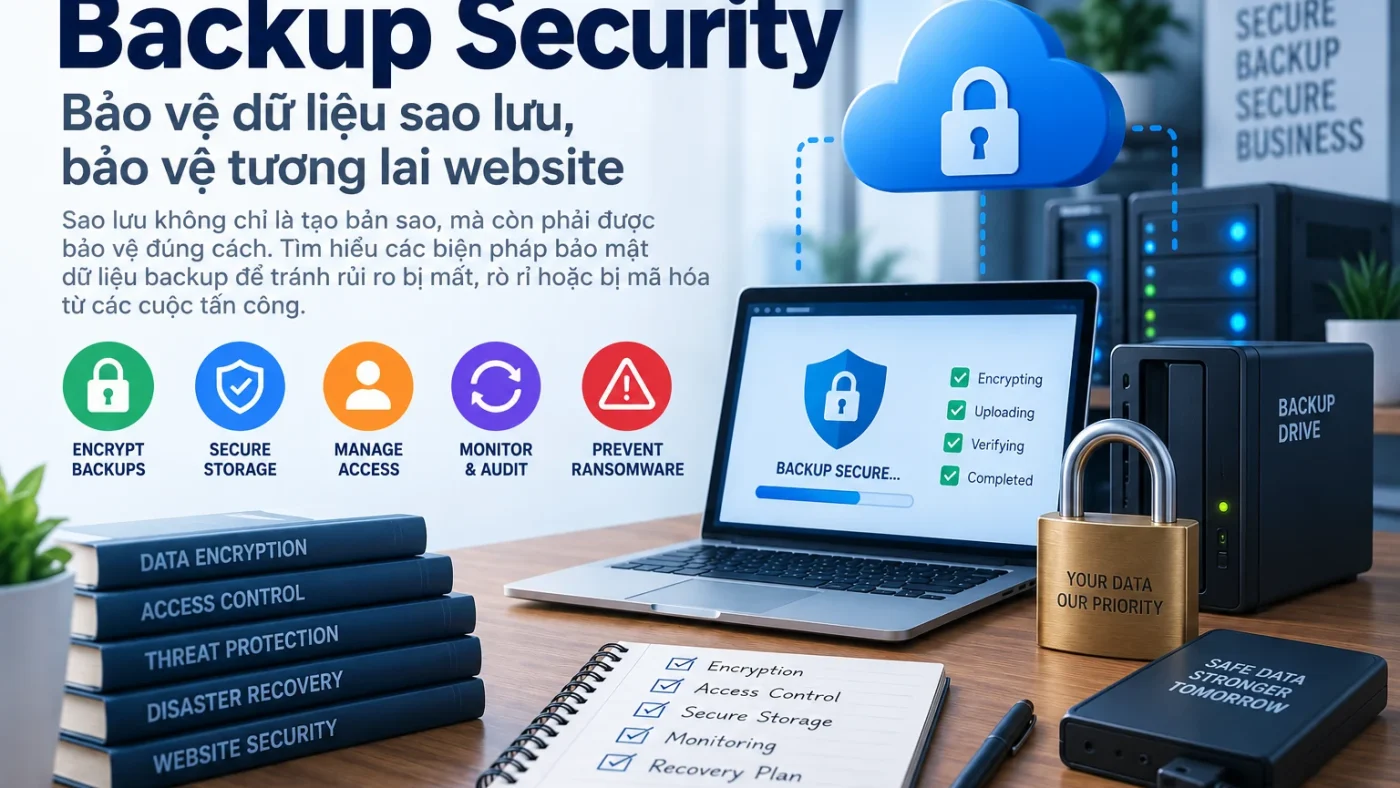 Backup Security bảo vệ kho backup bằng encryption, access control và monitoring