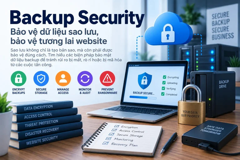 Backup Security bảo vệ kho backup bằng encryption, access control và monitoring