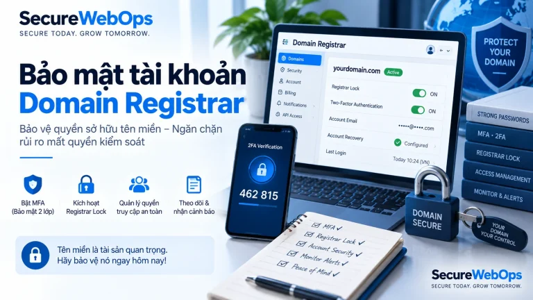 Bảo mật tài khoản Domain Registrar với MFA, Registrar Lock, phân quyền và cảnh báo