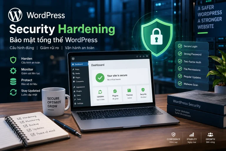Bảo vệ wp-admin WordPress với đăng nhập an toàn, xác thực hai lớp, kiểm soát truy cập và giám sát bảo mật