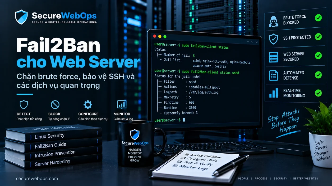 Fail2ban Linux Server - chặn brute-force dựa trên log