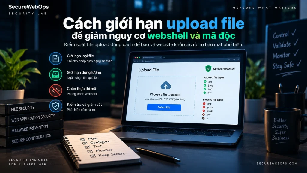 Giới hạn upload file an toàn để giảm nguy cơ webshell và mã độc