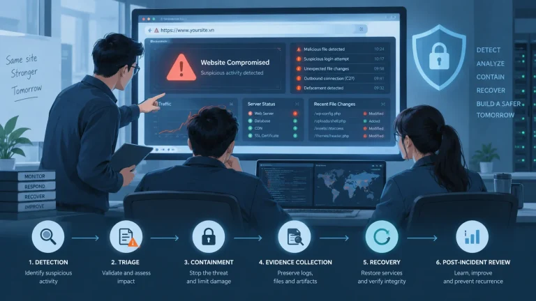 Quy trình Incident Response cho website khi phát hiện sự cố bảo mật