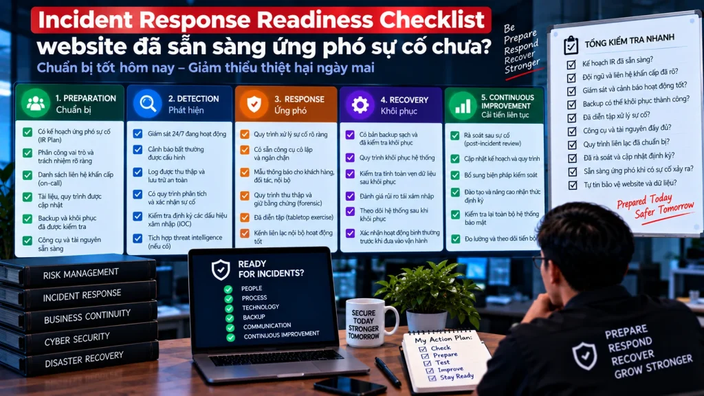 Incident Response Readiness Checklist website đã sẵn sàng ứng phó sự cố chưa