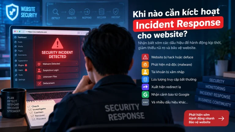 Khi nào cần kích hoạt Incident Response cho website