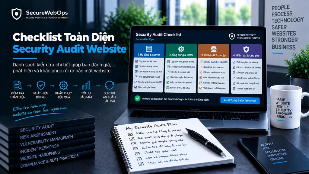 Khi nào website cần Security Audit với checklist đánh giá hạ tầng, ứng dụng, dữ liệu, truy cập và giám sát