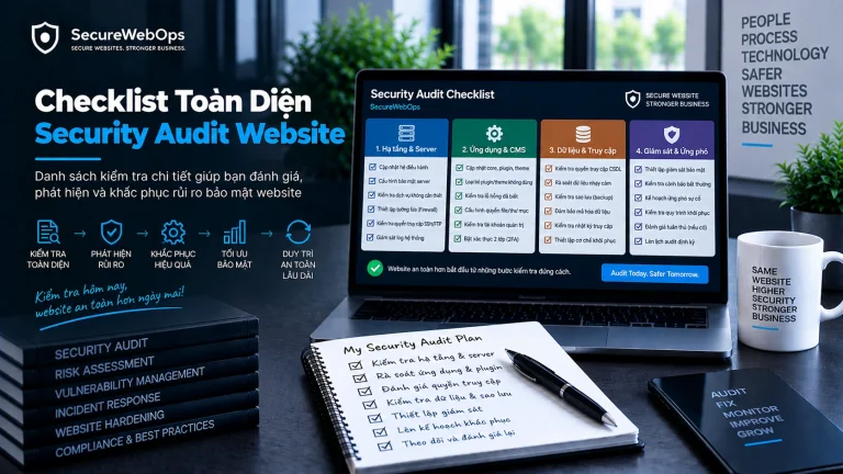Khi nào website cần Security Audit với checklist đánh giá hạ tầng, ứng dụng, dữ liệu, truy cập và giám sát