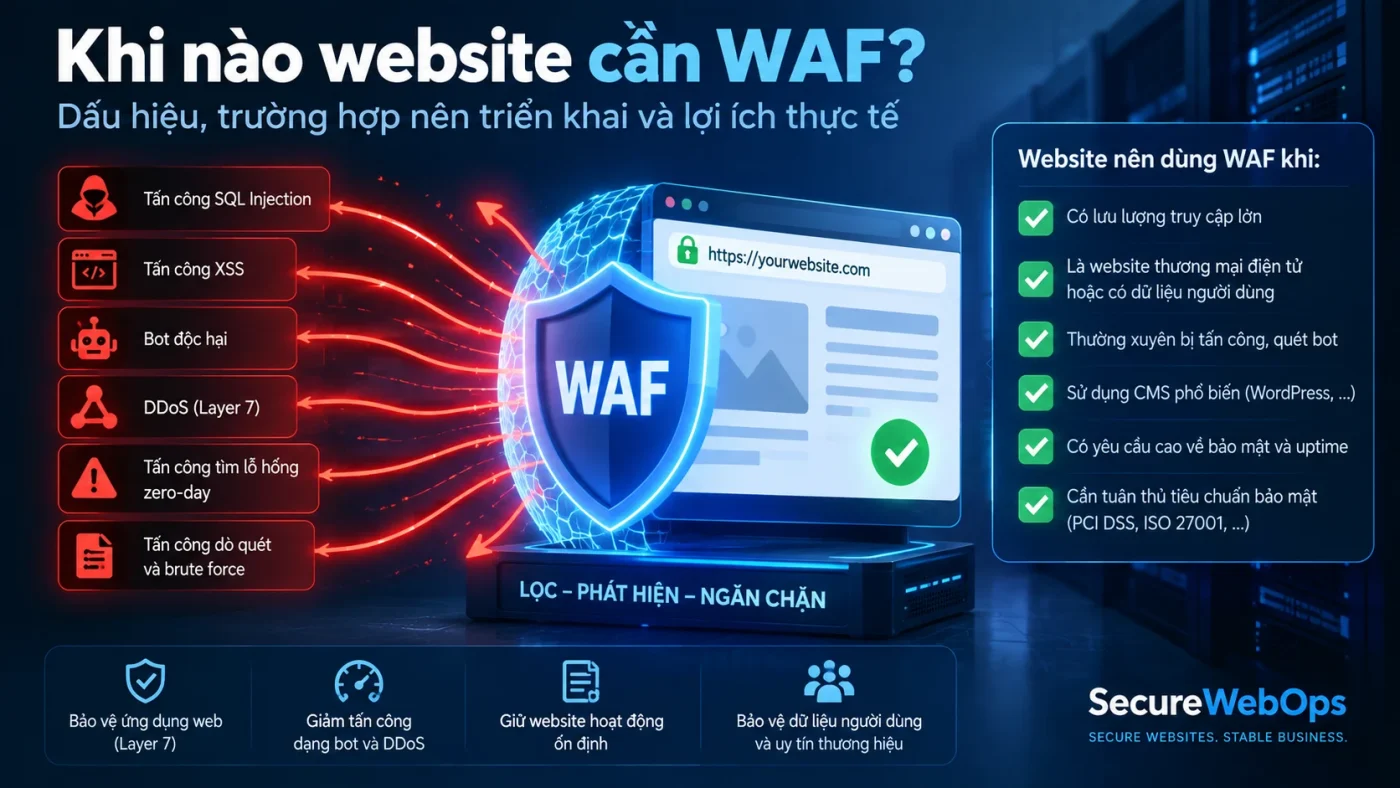 Minh họa khi nào website cần WAF và các dấu hiệu nên triển khai Web Application Firewall