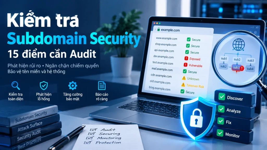 Kiểm tra Subdomain Security 15 điểm cần Audit