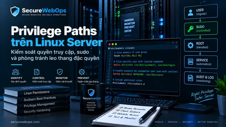Least Privilege Linux Server - kiểm soát root, sudo và privilege paths