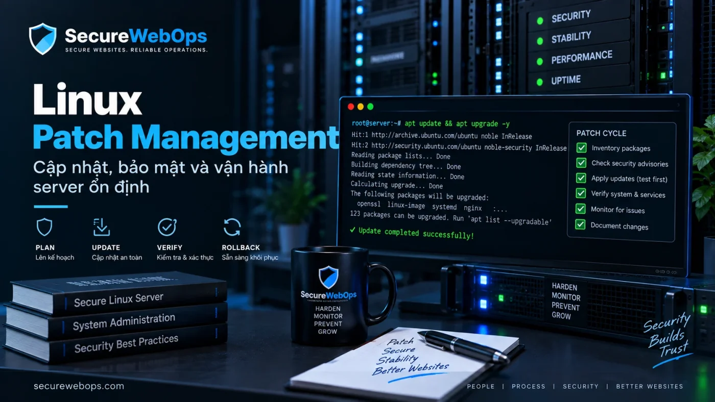 Linux Patch Management cho Web Server - cập nhật an toàn, verify và rollback
