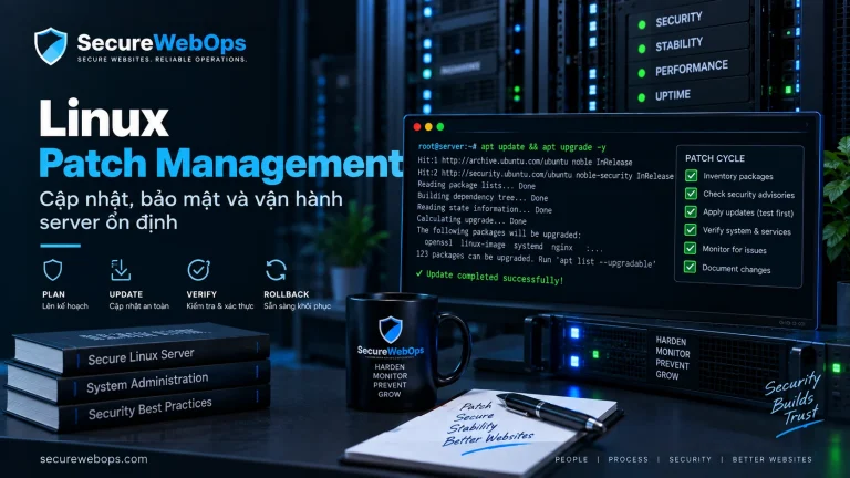Linux Patch Management cho Web Server - cập nhật an toàn, verify và rollback