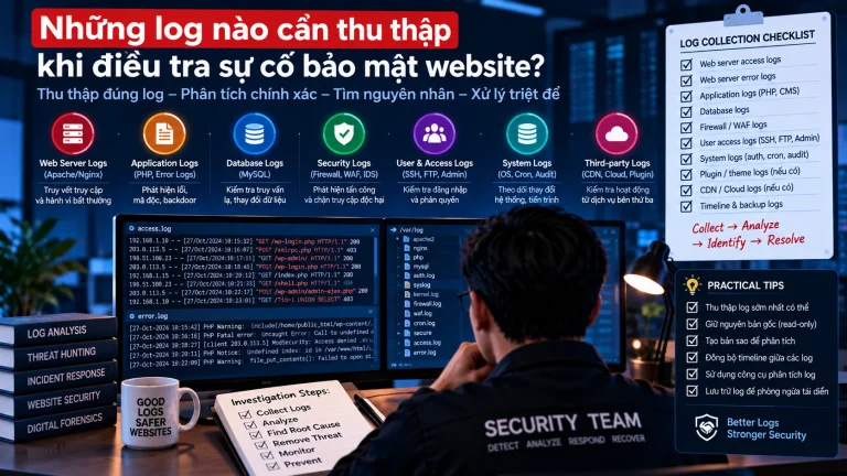 Những log cần thu thập khi điều tra sự cố bảo mật website