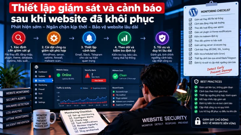 Cách theo dõi website sau incident để phát hiện tái xâm nhập