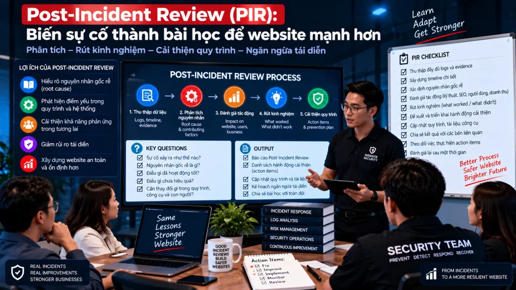 Post-Incident Review và Lessons Learned sau sự cố website