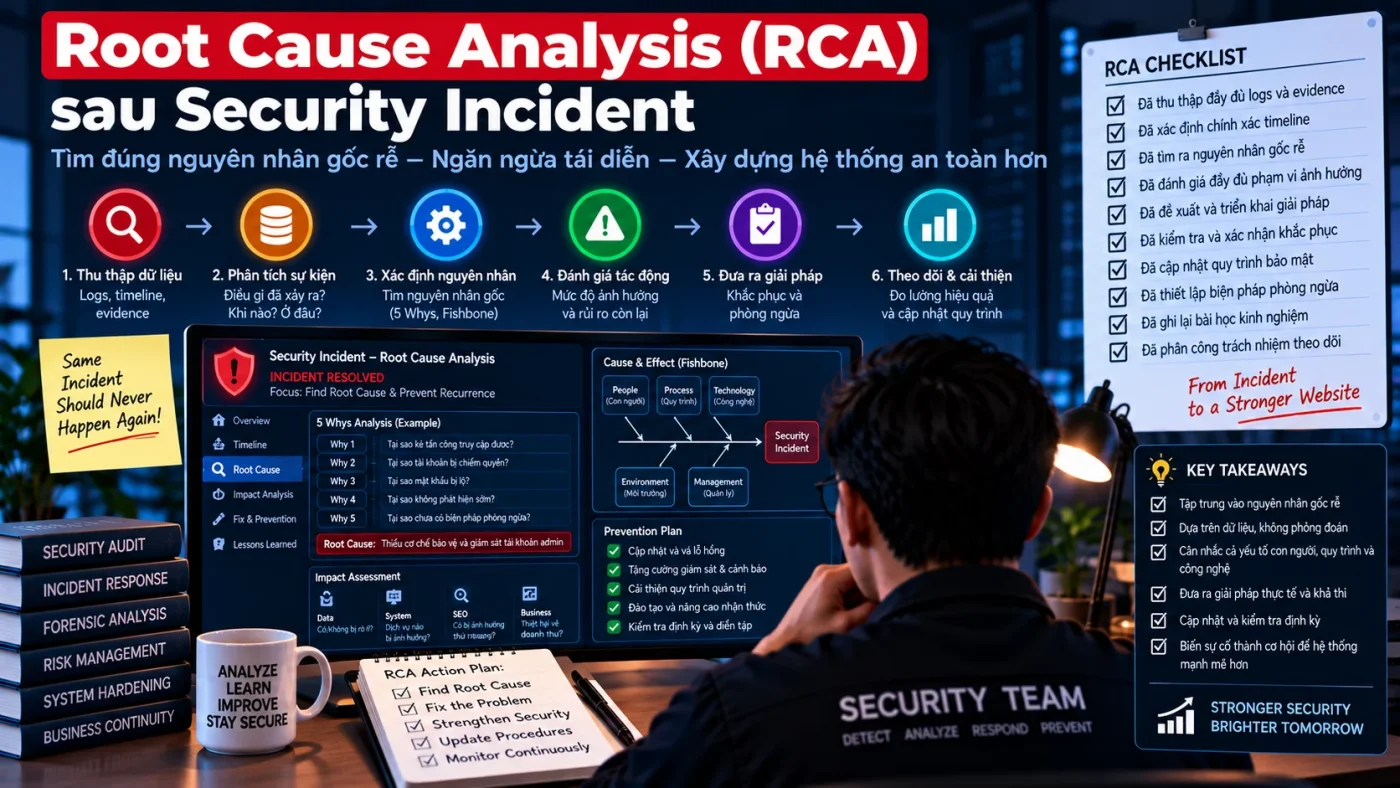 Root Cause Analysis sau Security Incident xác định nguyên nhân gốc và entry point