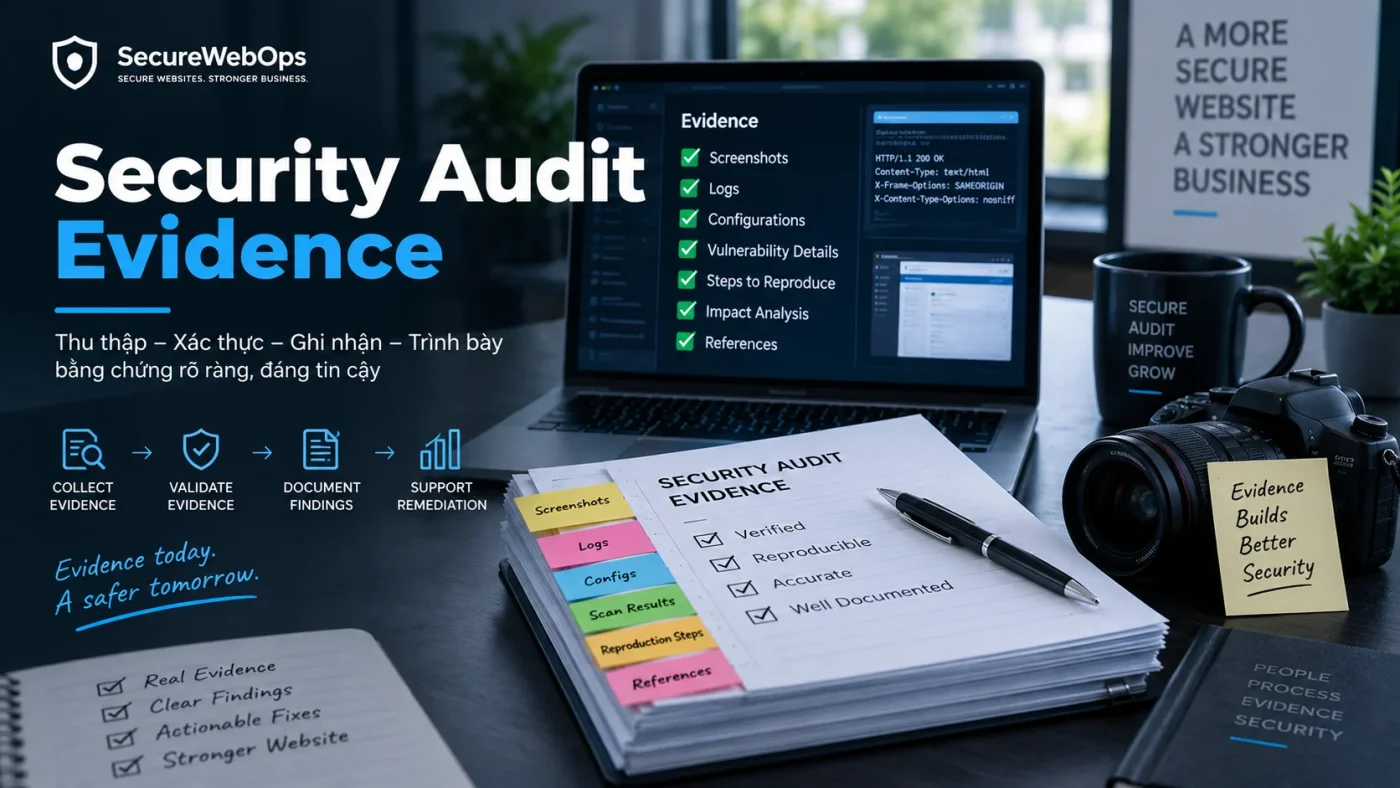 Security Audit Evidence với screenshot, log, cấu hình, kết quả scan và bước tái hiện