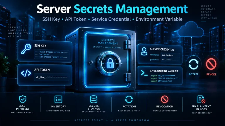 Server Secrets Management - SSH key, API token, service credential và environment variable