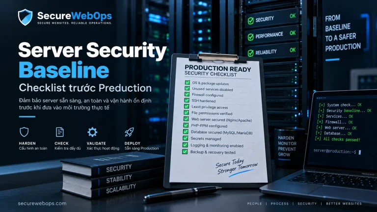 Server Security Baseline trước Production - checklist bảo mật Web Server