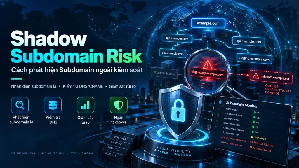 Shadow Subdomain Risk cách phát hiện subdomain ngoài kiểm soát