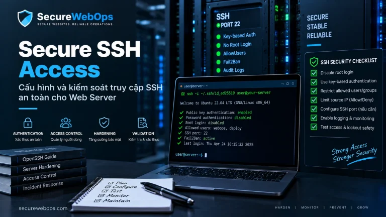 SSH Hardening trên Linux Server - authentication, access control và lockout safety