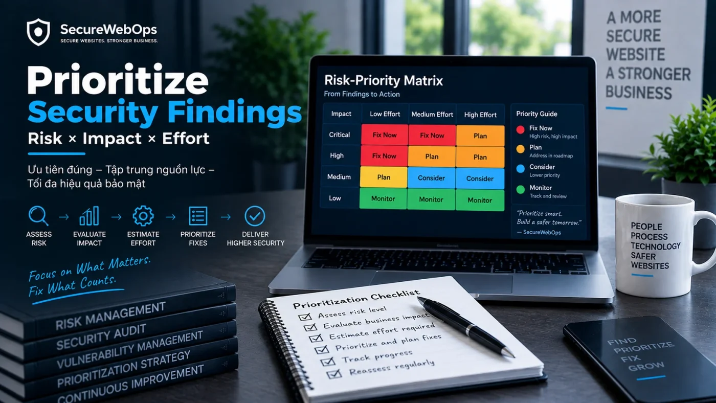 Ưu tiên Security Finding theo risk, impact, effort và mức độ ưu tiên xử lý