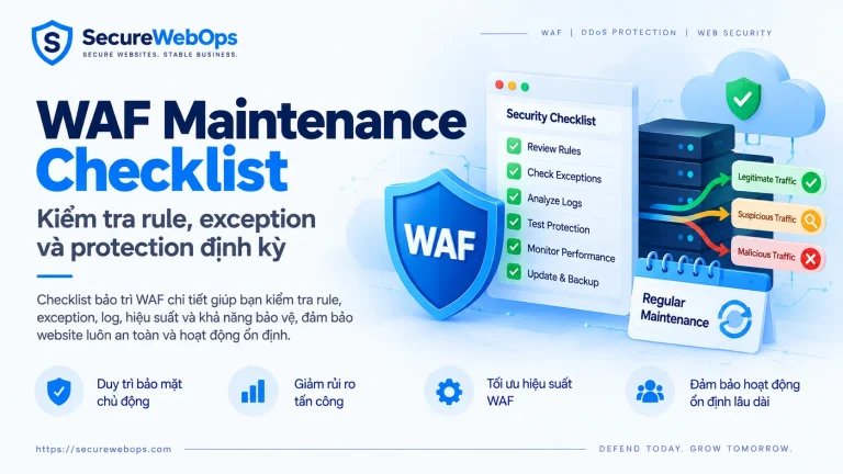 WAF Maintenance Checklist kiểm tra rule, exception và protection định kỳ