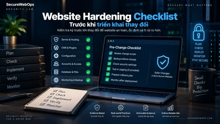 Website Hardening Checklist trước khi triển khai thay đổi