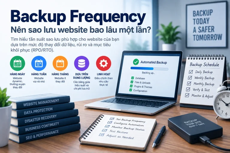 Tần suất backup website theo RPO, change rate và lịch sao lưu