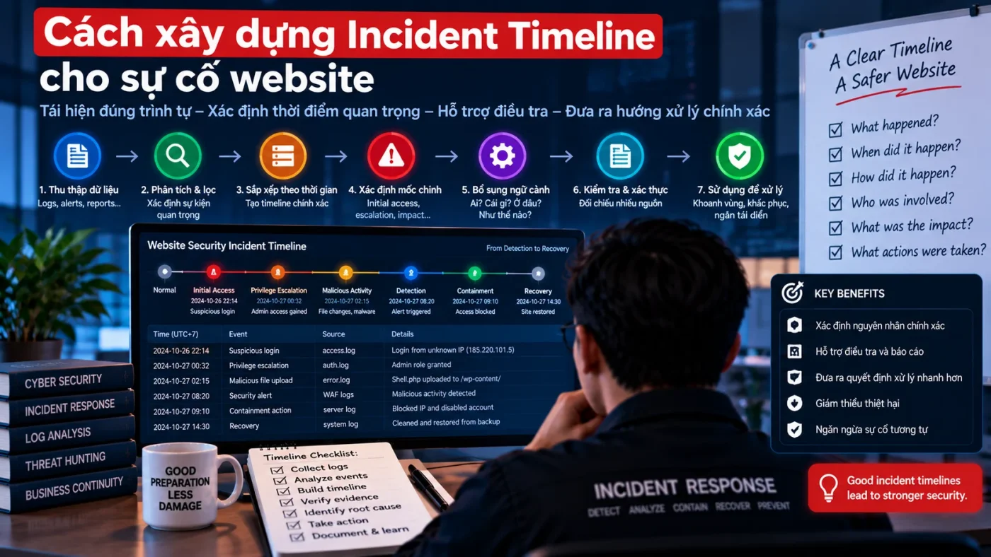 Cách xây dựng Incident Timeline cho sự cố website